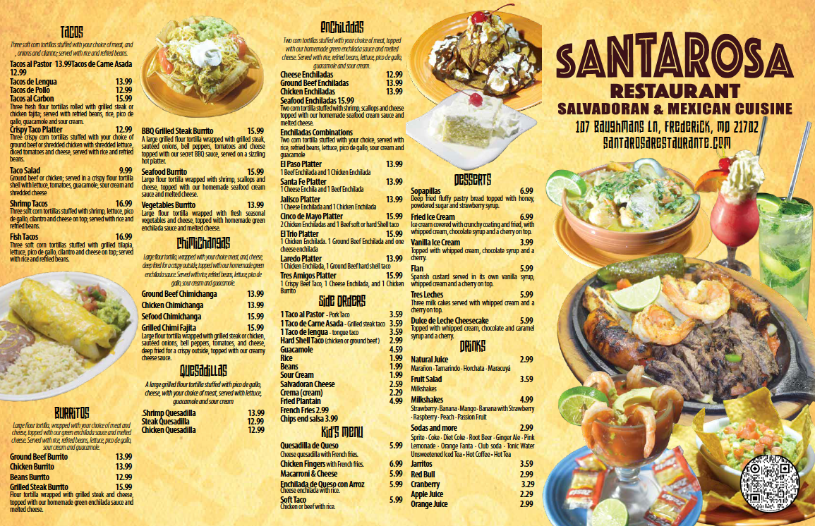 Santa Rosa Restaurant Menu - Image 2
